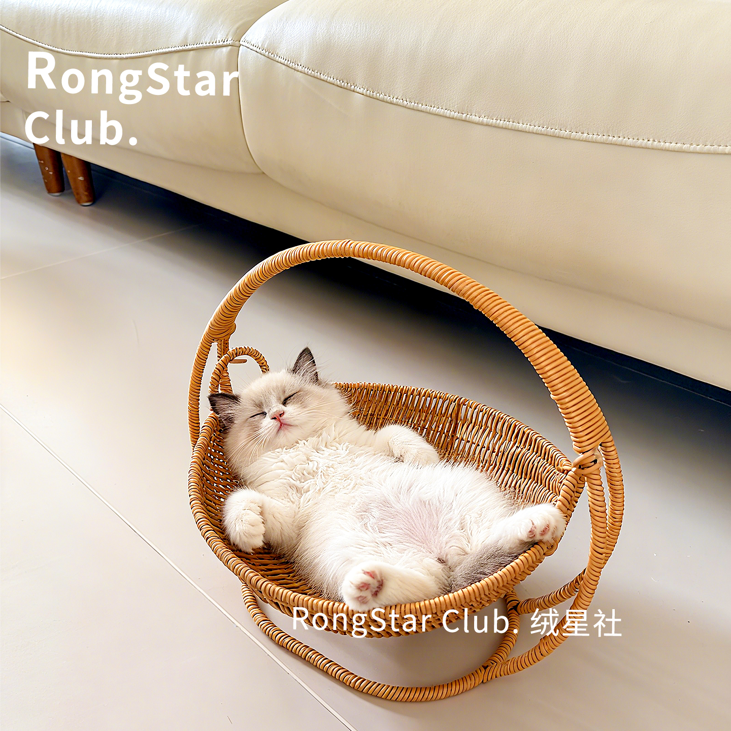 猫咪摇篮仿藤编秋千吊床四季通用猫床小猫幼猫专用半封闭新式猫窝