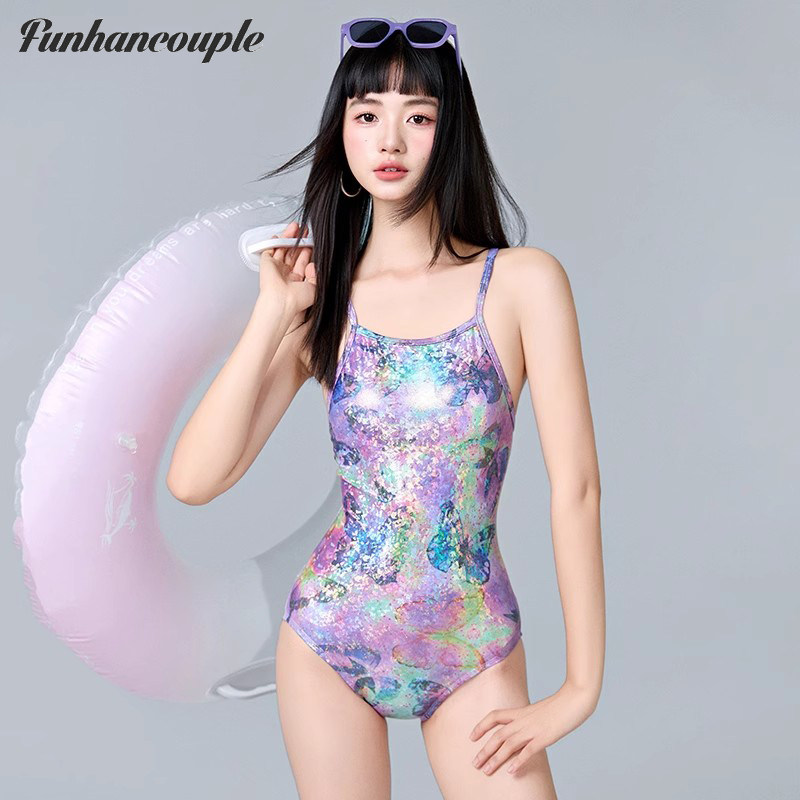 Funhancouple竞速泳衣2026新款连体高级感游泳馆专用女士成人泳装