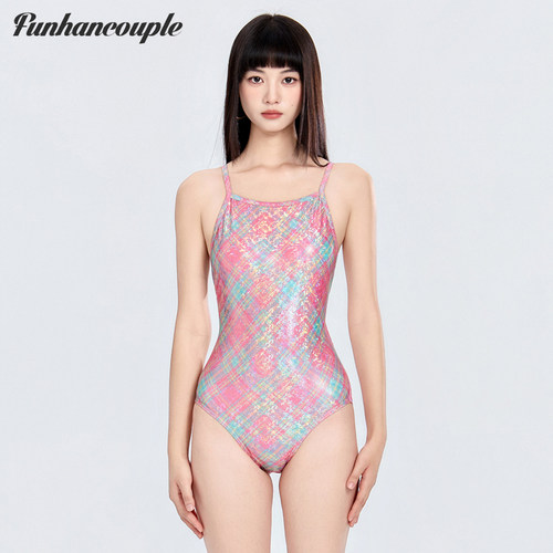 Funhancouple泳衣女士成人2026新款专业竞速游泳馆专用连体游泳衣