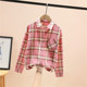 中大童上衣洋气女孩纯棉衬衫 女童格子衬衣春秋2026秋款 宽松长袖