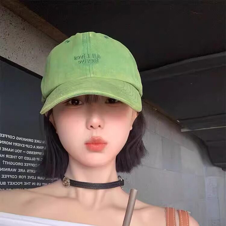 DAMEI 大头围复古水洗晕染棒球帽女做旧百搭显脸小遮阳鸭舌帽子男