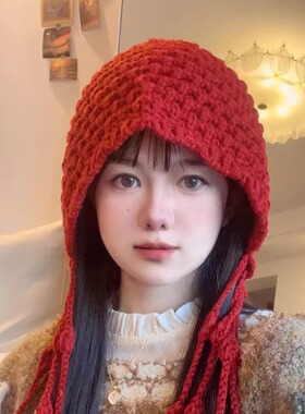 保暖护耳绑带民族风针织帽