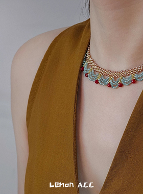 唐宋美学新中式国风复古颈链高级感项链女款2025新款蕾丝锁骨链