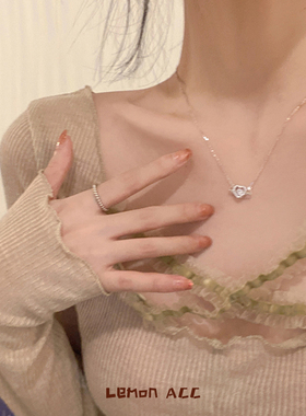 纯银天使爱心项链女夏高级感小众设计气质精致吊坠轻奢锁骨链礼物