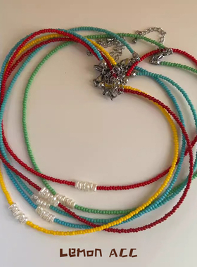 彩珠珍珠项链天然淡水珍珠锁骨链日常通勤好质感叠戴