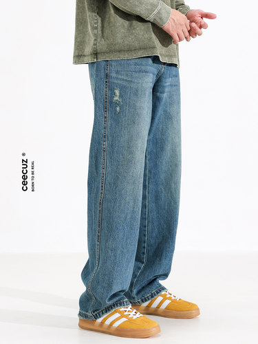 美式长裤水洗春秋牛仔裤复古