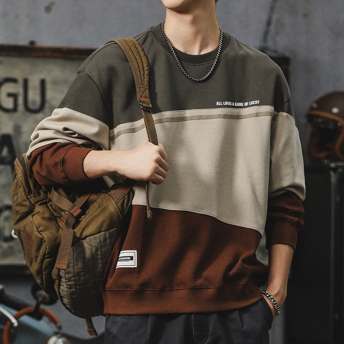 美式重磅长袖卫衣男新款上衣外套