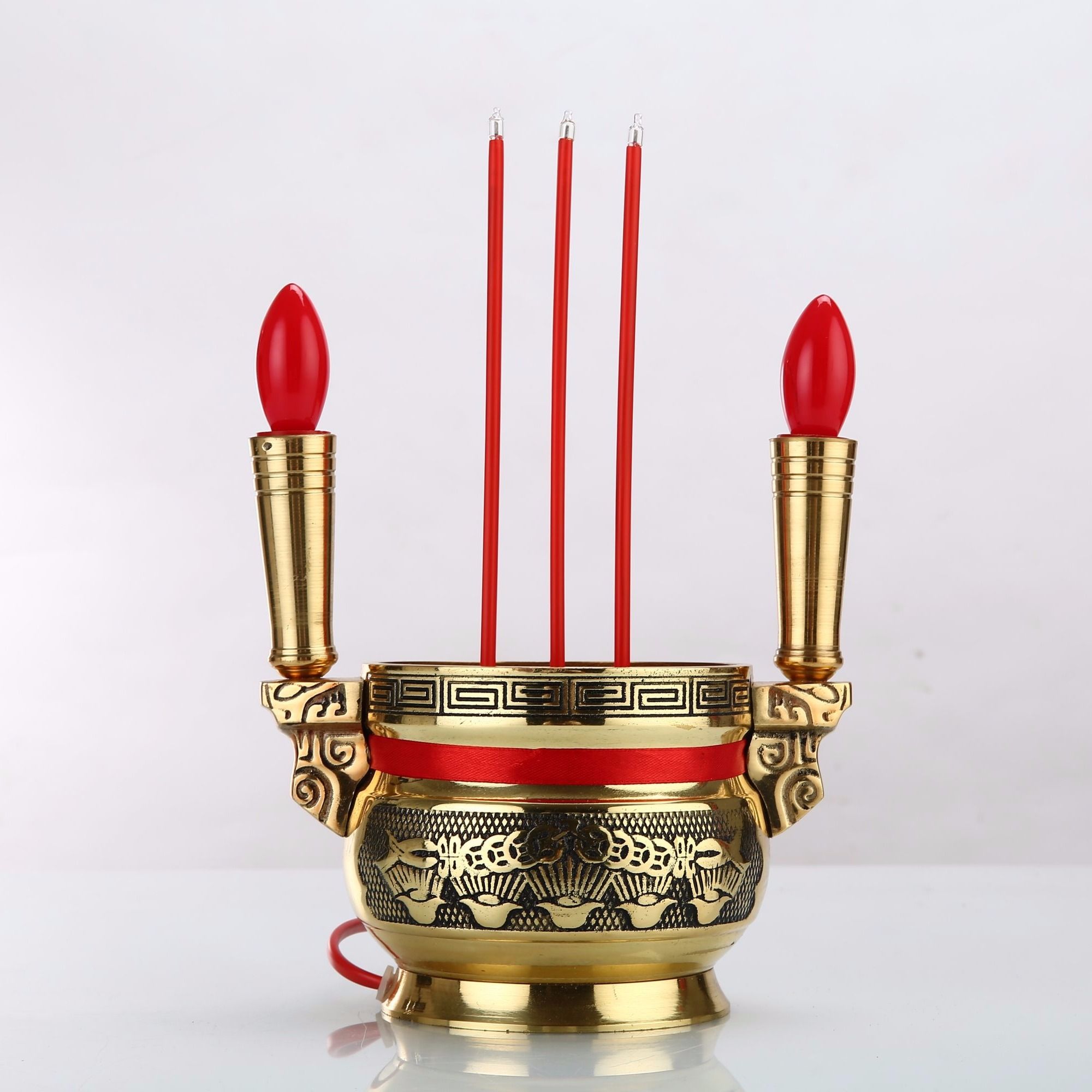 纯铜电子香炉上香家用供香电蜡烛佛前神台入伙乔迁过年招财长明灯