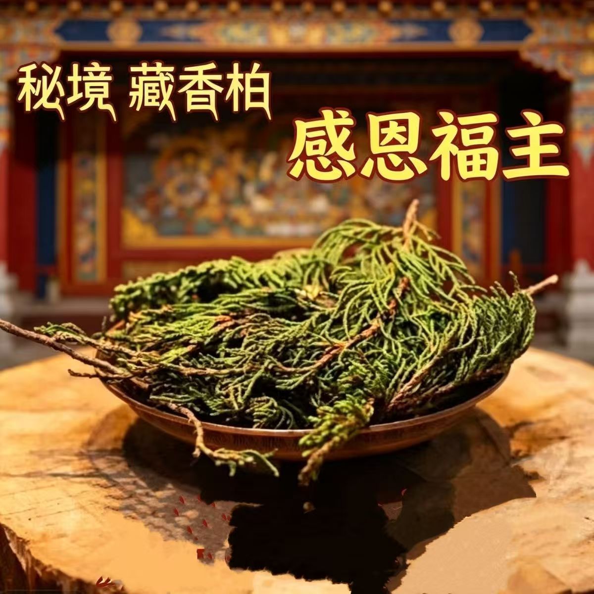 正宗西藏藏香柏枝叶净宅养水晶养图片