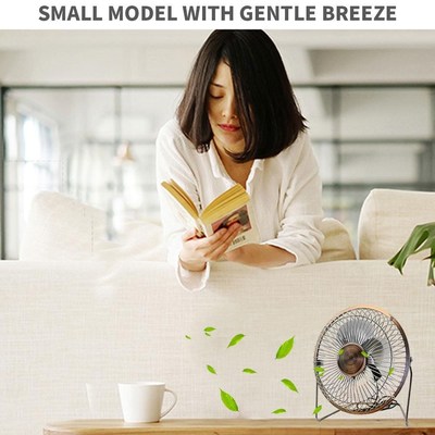 6inch 4inch USB Mini Portable Fans Bronze Iron Classical Des