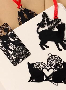 Novelty Cute Kawaii Creative Metal Bookmark Black Cat Book