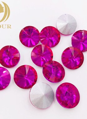 Hot  jewelry accessories Rose Red round Pointback crystal gl