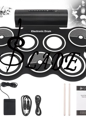 7 Pads Digital Electronic Drum Roll up Silicone Drum Double