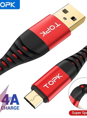 TOPK AN42 Micro USB Cable 2.4A Nylon Fast Charge USB Data Ca