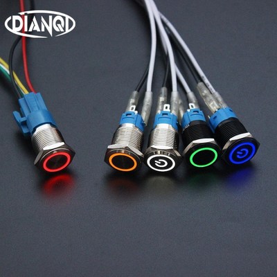 16mm Metal push button switches Brass nickel plating Brass