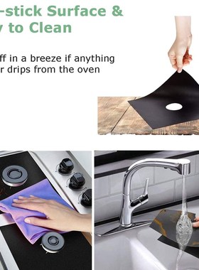 6 Pcs Gas Stove Burner Covers + 2 Pcs Kitchen Silicone Stove