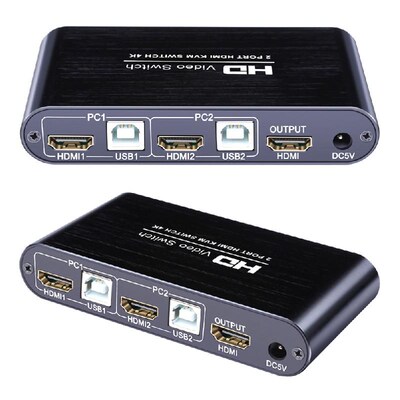 HDMI KLM switch 2 ports Video Switcher 4K USB switch KVM VGA