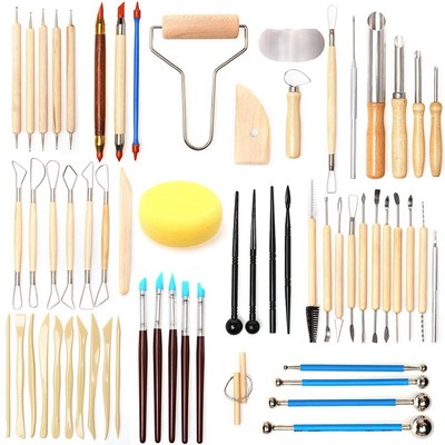 61PCS Ceramic Clay Tools Set Crafts Polymer DIY Art Modeling