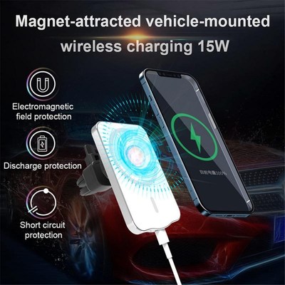 Magnetic Car Wireless Charger For iPhone 12 max 11 Aluminum