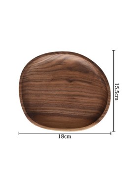 Black Walnut Wood Pan Plate Fruit Dishes Saucer Tea Tray Des