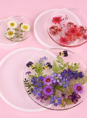 Transparent Fluid Round Coaster Resin Casting Molds Silicone