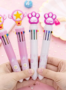 10 Colors Cat paw Ballpoint Pen Kawaii Magic wand Unicorn F