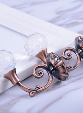 2PCS/Pair Vintage Metal Crystal Glass Curtain Holdback Wall