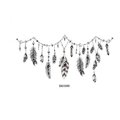 Feathers Wall ers Feather String Banner Wall Decal Removable