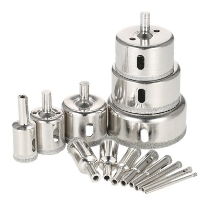 14PCS Hole Saw 3-70mm Diamond Coated Core Hole Saw Drill Bit