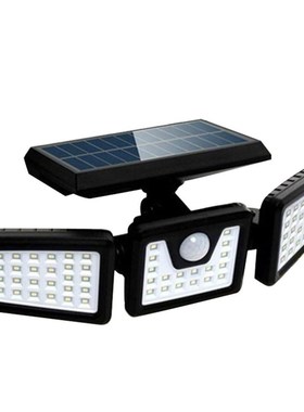 70LED Three Head Solar Wall Light Outdoor Motion Sensor Wat