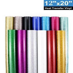 Fast delivery of 1 roll of Heat transfer glitter vinyl 12×2