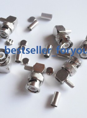 BNC Male Plug Right Angle Q9 Crimp for RG58 RG400 RFC195 RG