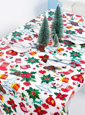 1pcs 110*180cm Christmas Table cloth Dinner Party New Year P