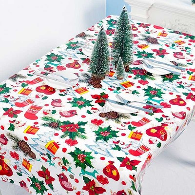 1pcs 110*180cm Christmas Table cloth Dinner Party New Year P