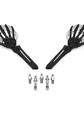 Free Shipping Black/Chrome Skeleton Hand Motorcycle Mirrors