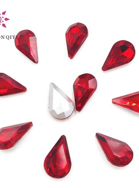 Free shipping 5X8mm/6X10mm/8X13mm Red Teardrop pointback pea