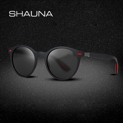 SHAUNA Retro Polarized Sunglasses Men Brand Designer Frame