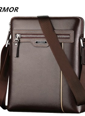 VORMOR Famous Brand Leather Men Bag Casual Business Leather