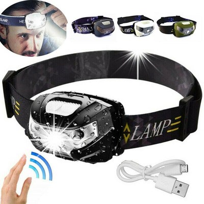 Headlamp Rechargeable Head Torch Lamp Headlight USB 3W Water