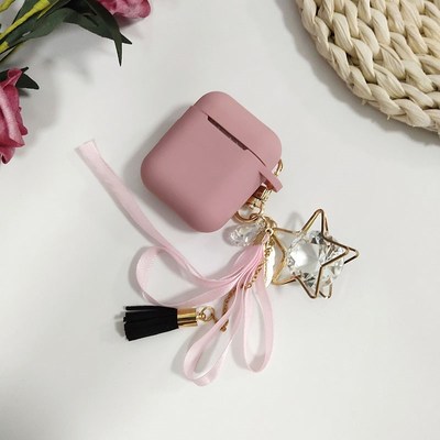 Luxury Crystal Pentagram Tassel Pearl Keychain Wireless Ear