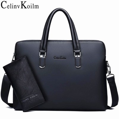 Celinv Koilm Men Leather Briefcase Bag Business Famous Bran