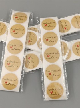 Custom logo print sticker labels kraft paper thank yo sticke