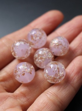 10pcs/lot 12mm Luminous Beads Solid Pink Lampwork Glass Bead