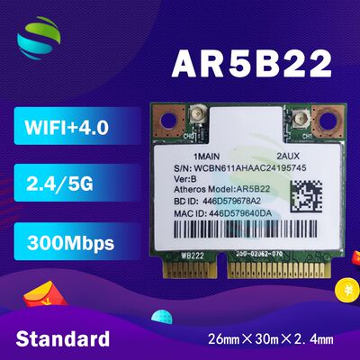 Atheros AzureWave AR9462 AR5B22 WB222 Half Mini PCIe  300Mbp