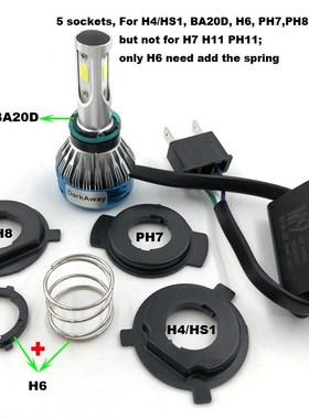AC DC H4 LED Motorcycle Headlight Bike HS1 PH7 PH8 BA20D H6
