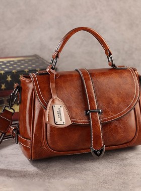 Leather Handbag Women's Messenger bag  Tote Brand Green Bro