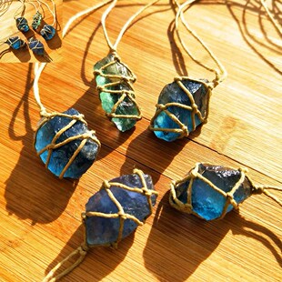 1Pcs Natural Quartz Crystal Stone Blue/Green Fluorite Treatt