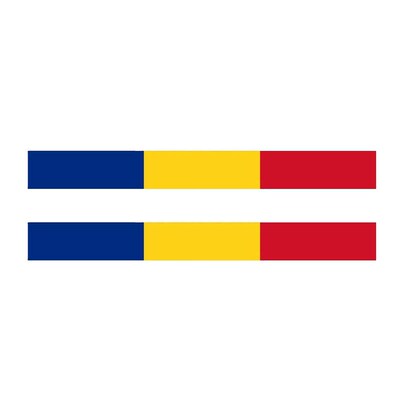 YJZT 2X 17.3CM*1.9CM Romania Flag BIke Car Sticker Motorcyc