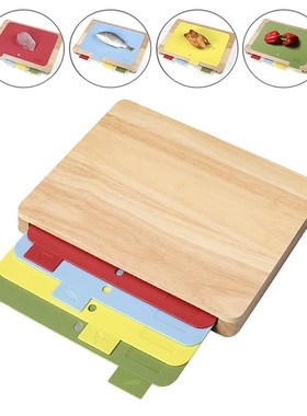 New Creative With Storage Cutting Board Set Solid Wood + Pp