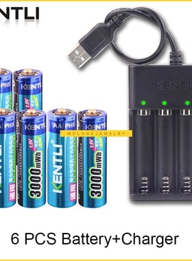 KENLI 1.5v 3000mWh no memory effect aa rechargeable li-ion p